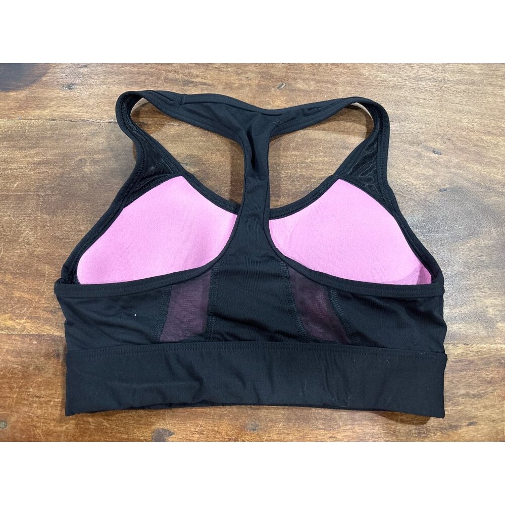 Pink Victorias Secret Ultimate Black Sports Bra XS Racerback With Mesh & Padding - Picture 2 of 8